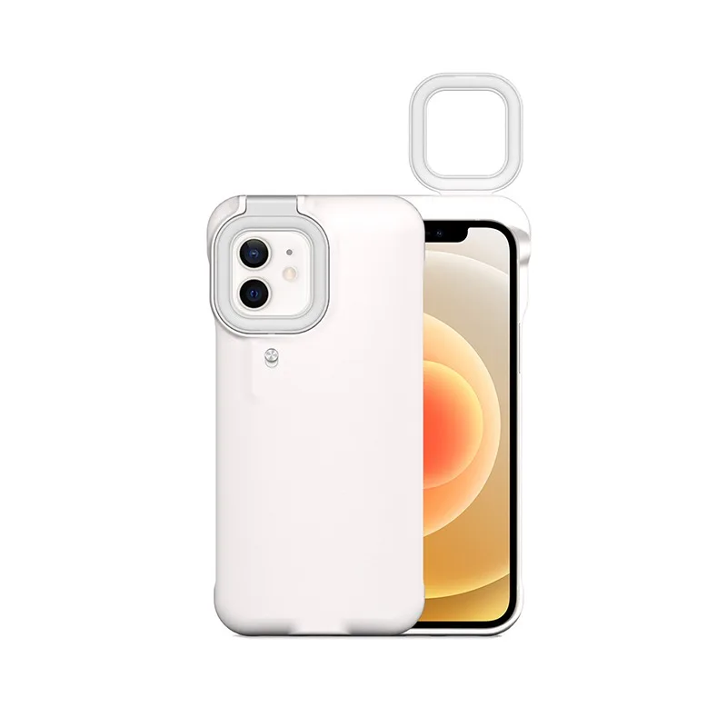 Customized Selfie phone case  LED Illuminated fill Light covers Wireless Rechargeable ring for Bright Selfie Light Up Case Cover