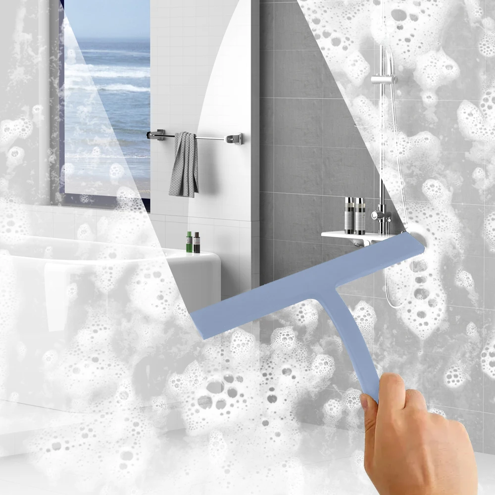 Wholesale stainless steel window cleaner door glass window wiper squeegee blade silicone shower squeegee