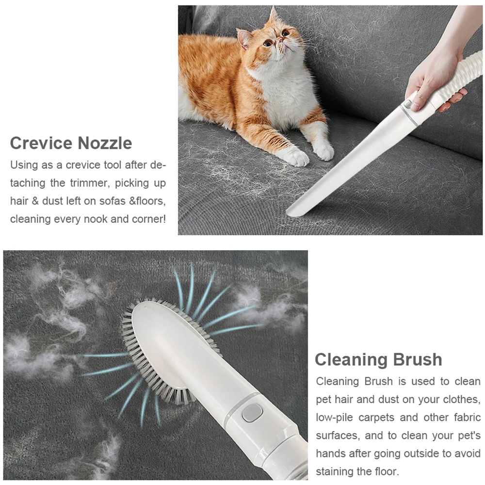 Electric Pet Hair Grooming Kit Dryer Machine Slicker Scissors Small Vacuum Cleaner Charging Power Trimmer Plastic