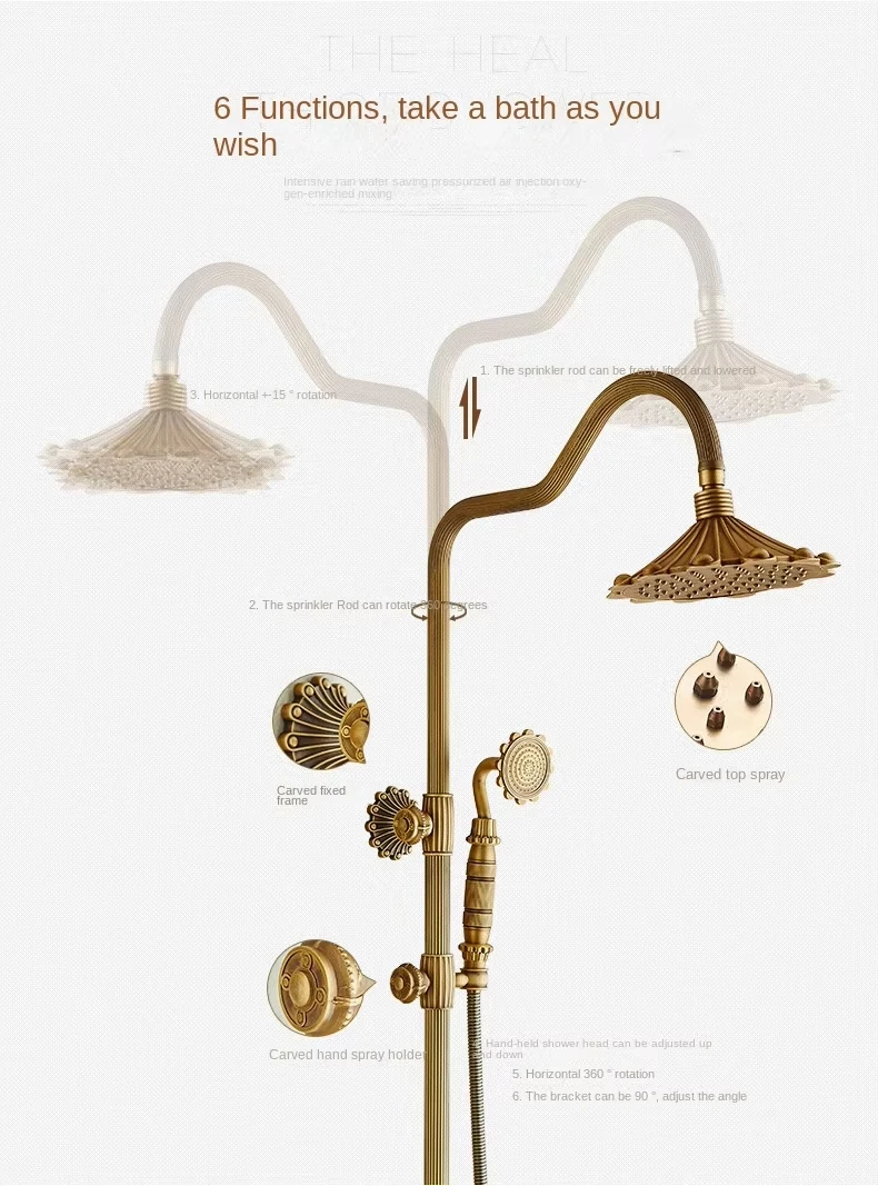 High Quality Faucets Rain Tap Set Luxury Solid Copper Hand Washroom Toilet Bath Bathroom Shower Sets With Head Shower