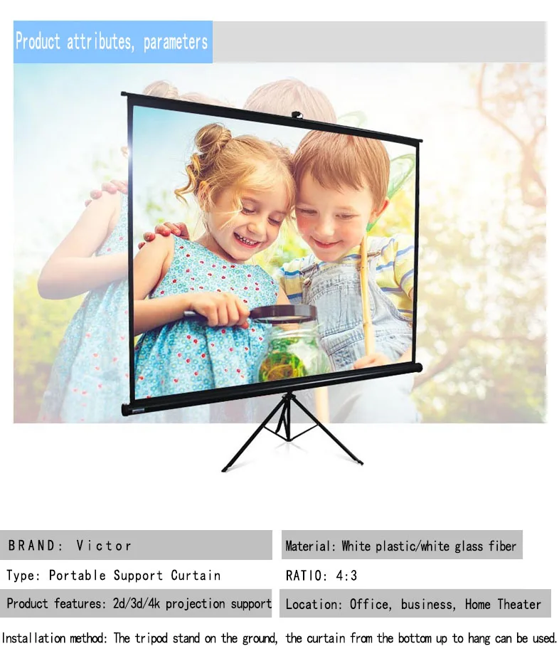 Персонализированный домашний уличный KTV офисный портативный 3D 4K HD штатив-проектор матовый