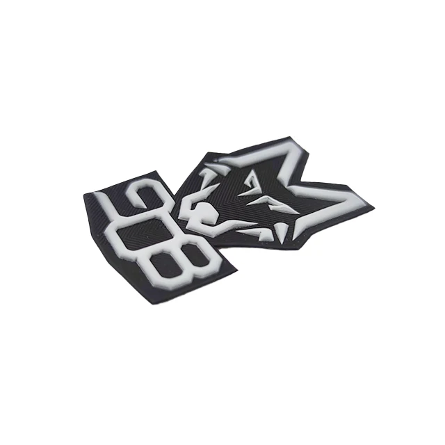 Organic Cotton Fabric Clothing Garment 3d heat transfer  Printed TPU Tag Labels For Clothes