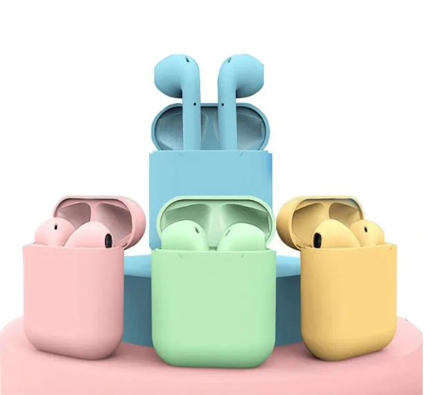 
2021 Newly model design Inpods 12 TWS V5.0 colourful Frosted Feel Stereo True wireless Earbuds earphone 