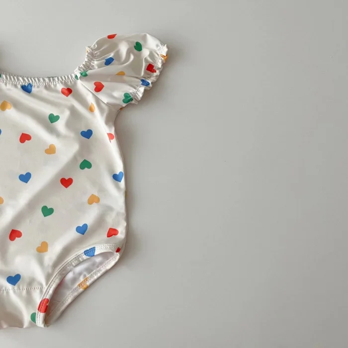 INS Newborn Baby Girls Swimsuit Summer Beach Romper Swimwear Costume With Hat Child Kids Bubble Sleeve Outfits Swimming Clothes