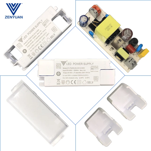ZENYUAN Constant Voltage 25W 27W 30W 36W 42W 220-240V AC 24V 39V DC IP20 Single Output  Thin Led Power Supply Transformer Driver