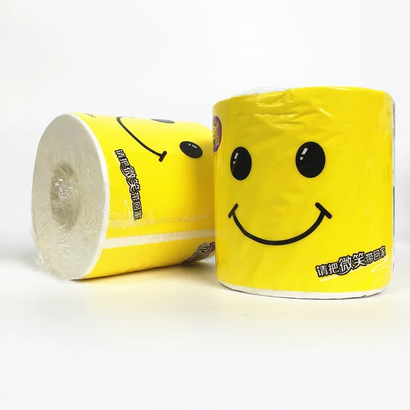 Фабрика бумаги Fuzhou Weimei, оптовая продажа туалетной бумаги Smiley, индивидуальный дизайн, 3/4 слоев, Высококачественная туалетная бумага, 10 рулонов