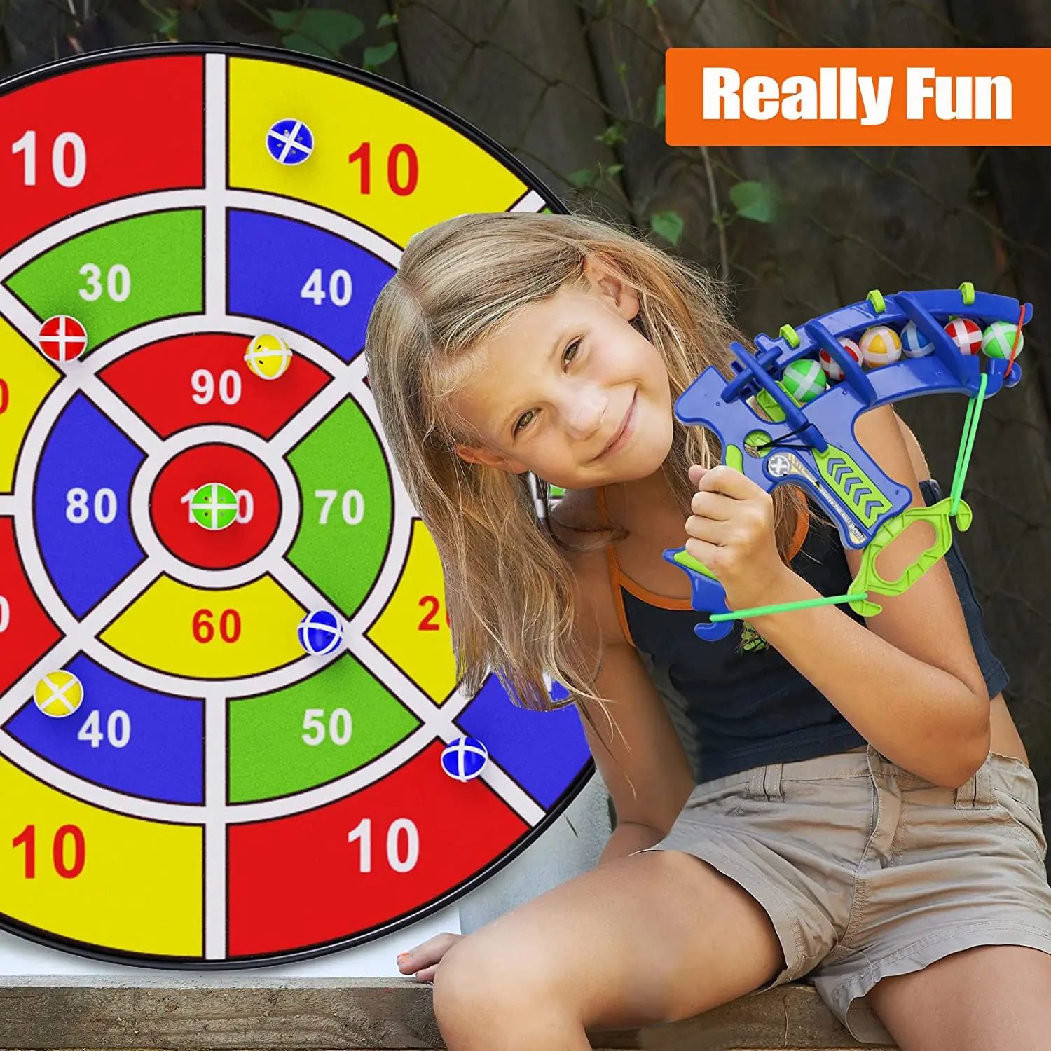 funny Kids Dart Board with Sticky Balls Large Dart Board for Kids Boys Toys Indoor Sport Outdoor Fun Party Play Game Toys
