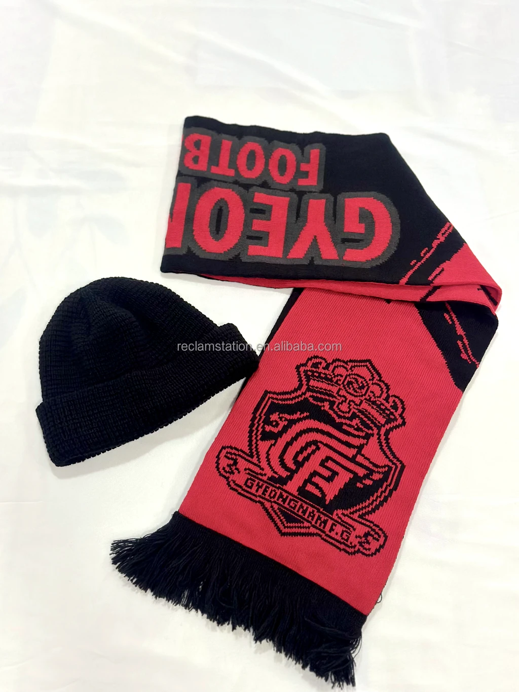 Вязаная треугольная клетчатая шапка с помпоном, классическая красная и зеленая клетчатая жаккардовая акриловая шарф