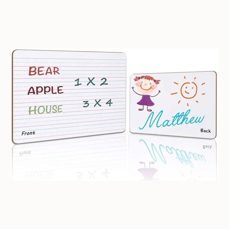 9 x 12 Inches Double Sided Lined Simple Writing Board Mini Lapboards with Black Marking for Students