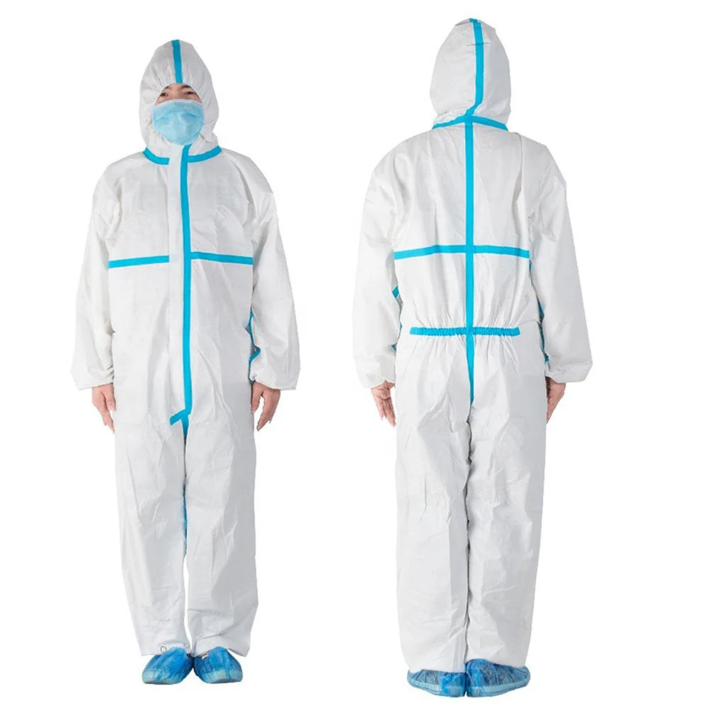 
en14126 ,Type3/4/5/6 level 3 4 35g-66g isolation coveralls disposable wholesale clothing supplier protect clothing medic protec 