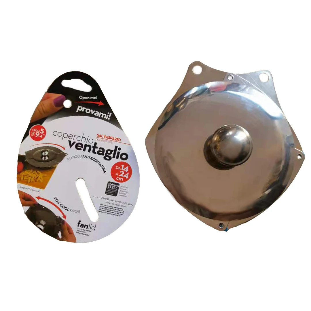 Stainless Steel Collapsible Pan Covers Kitchen Utensils Cookware Parts for Multiple Sizes Universal Foldable Lid Pot