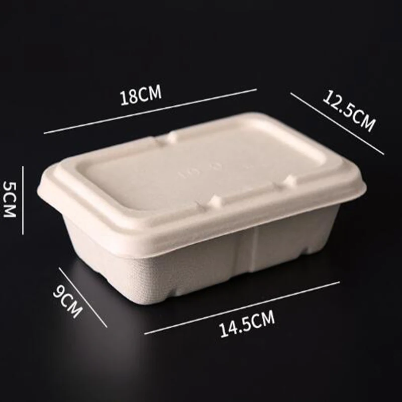 Eco-friendly Biodegradable 100% Compostable Square Sugar Cane Bowl Sugarcane Pulp Bagasse Tableware Food Container Lunch Box KS