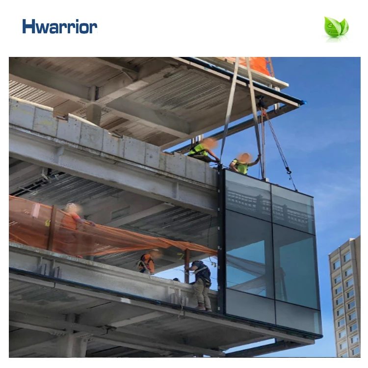 Foshan factory direct wholesale easy to install aluminum alloy unitized double glass curtain wall system price per m2