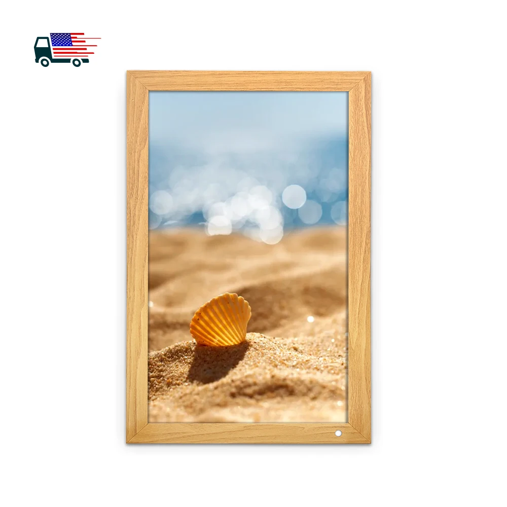 21.5 Inch Wifi Nft Digital Photo Frame High Definition Pictures Download Display Wood Frame for home decor