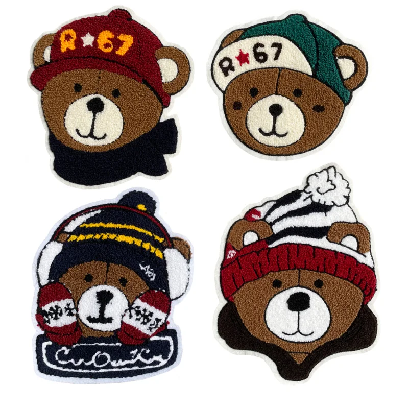 Custom garment labels woven embroidery chenille patches for clothing & bags