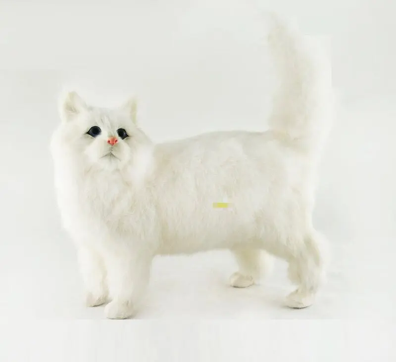 High quality Handmade Simulated Animal Model White Cat Toy Persian Cat Crafts Creative Gifts Home Furnishings