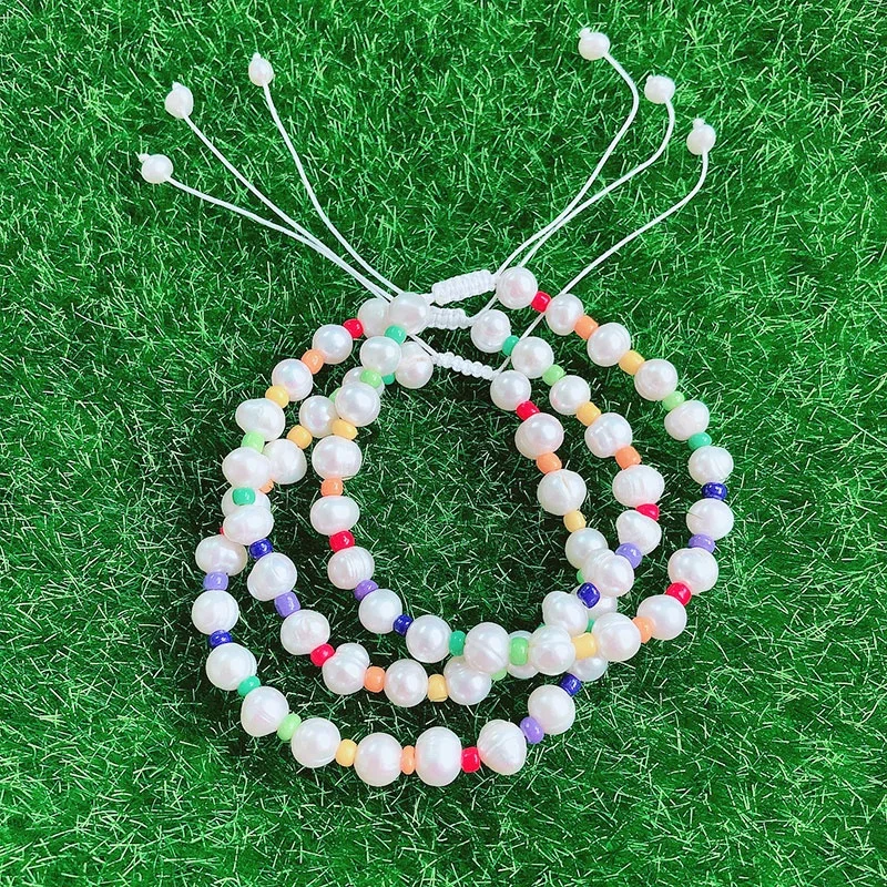 Wholesales Beads Freshwater Pearl Yin Yang And Happy Face Soft Pottery Handmade Jewelry Beads Pearl Friendship Bracelet