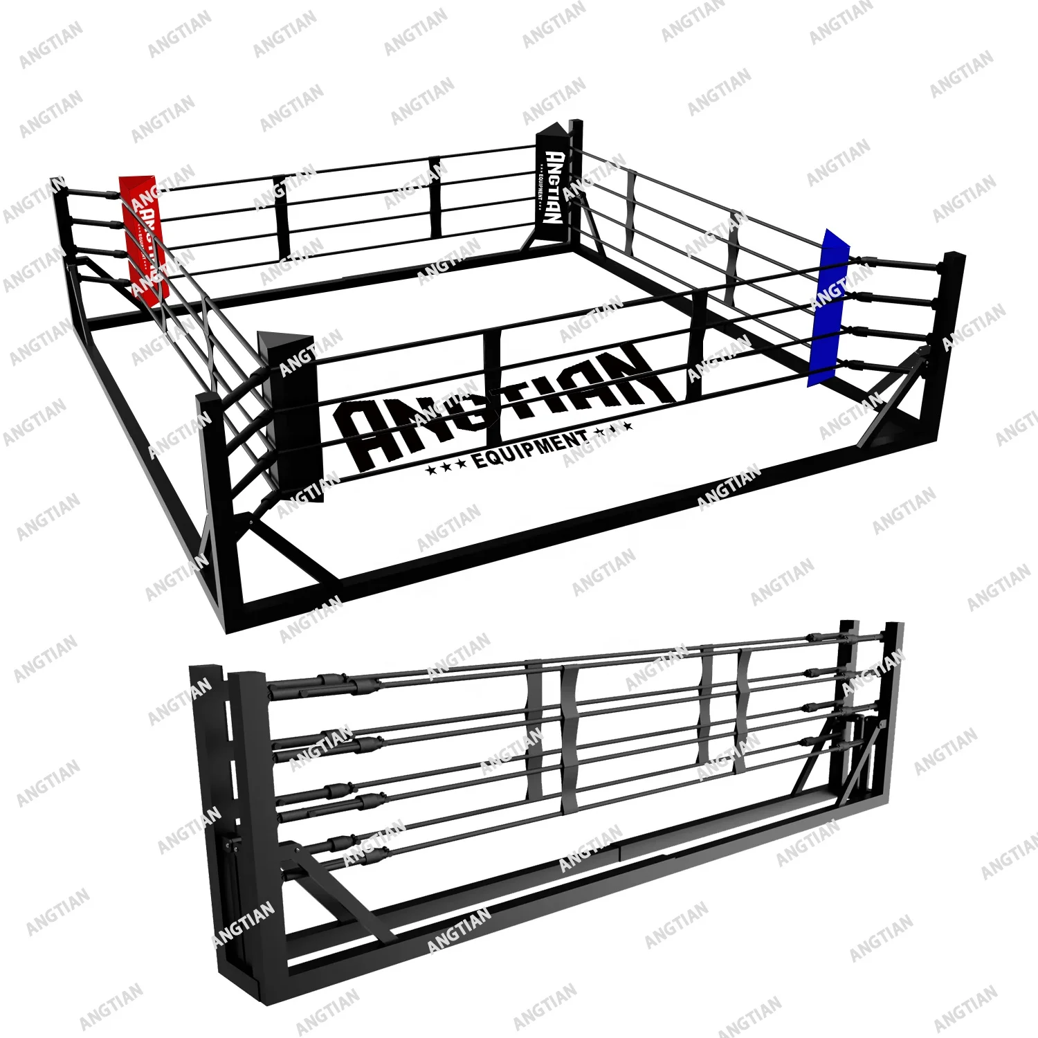 Angtian custom foldable boxing ring gyms sports equipment collapsible boxing ring daily training boxing for kids