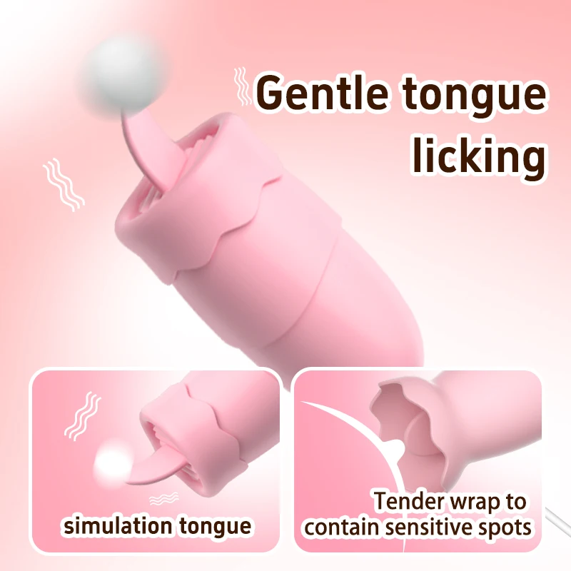 Vibrating Egg Women Tongue Licking Device Jump Egg Dual Heads G-Point Masturbator Vibrator Sex Machine Sex Toys for Masturbation