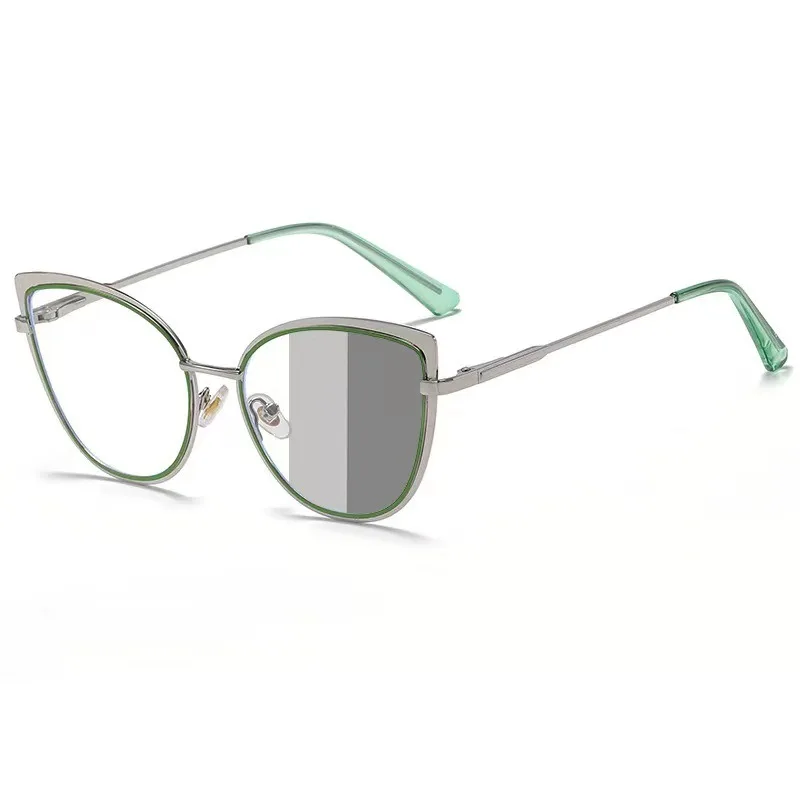 Hot Sale Ladies Retro Metal Cat Eye Eyeglasses Frames Anti Blue light Optical Computer Photochromic Glasses Frame