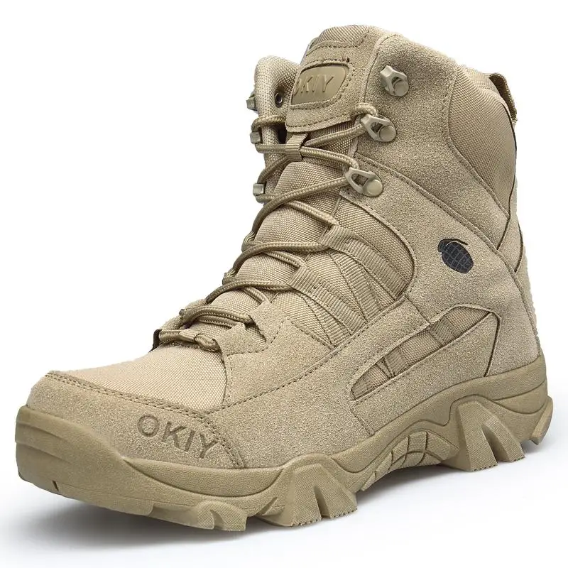 Military Tactical Side Zipper Lace Up Combat Boots Breathable Desert Outdoor Hiking boots for Men