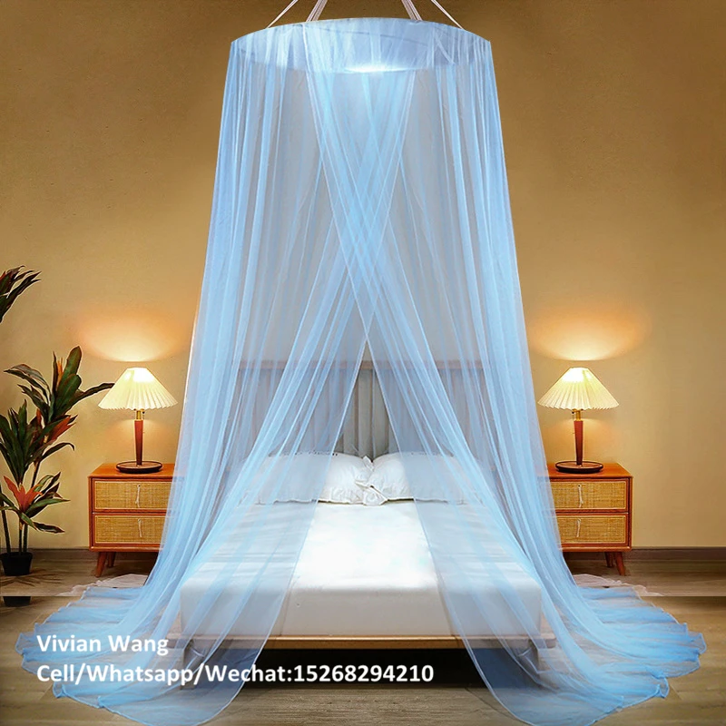 New Style Cheap Polyester Mosquito Nets Bed Canopy Large King Size Round Hoop Ring King Size Conical Circular Bedding canopy