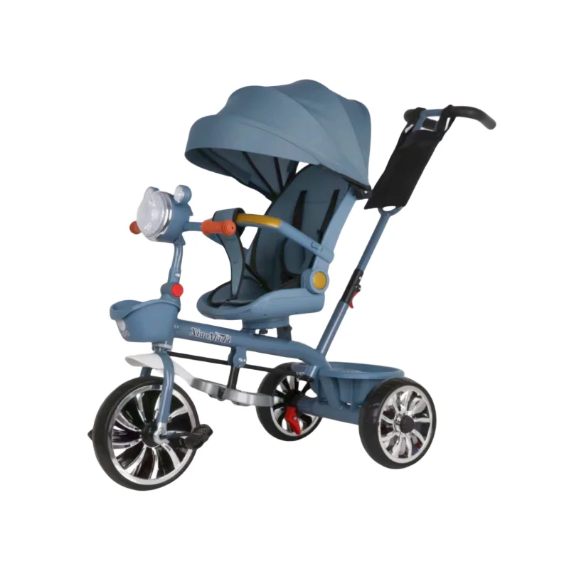 China Factory Children Ride On Tricycle Rotary Seat Push Pedal Trike For Kids With 3 Wheels Air Tyre