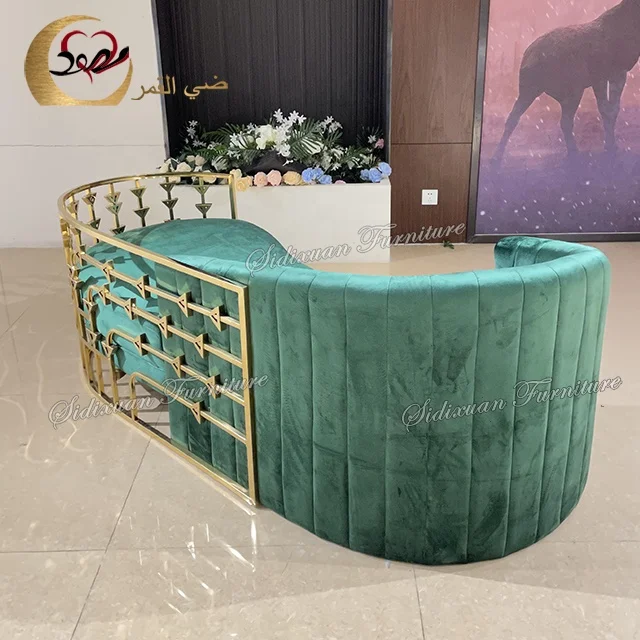 Nordic design sofa set European stainless steel emerald velvet sofas