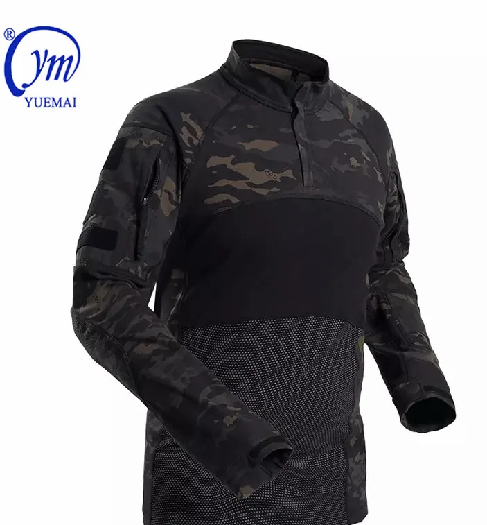 YUEMAI Tactical Tactical Plain Shirt Outdoor Camping Camouflage  Frog  Shirt Knitted Digital Desert  Uniform