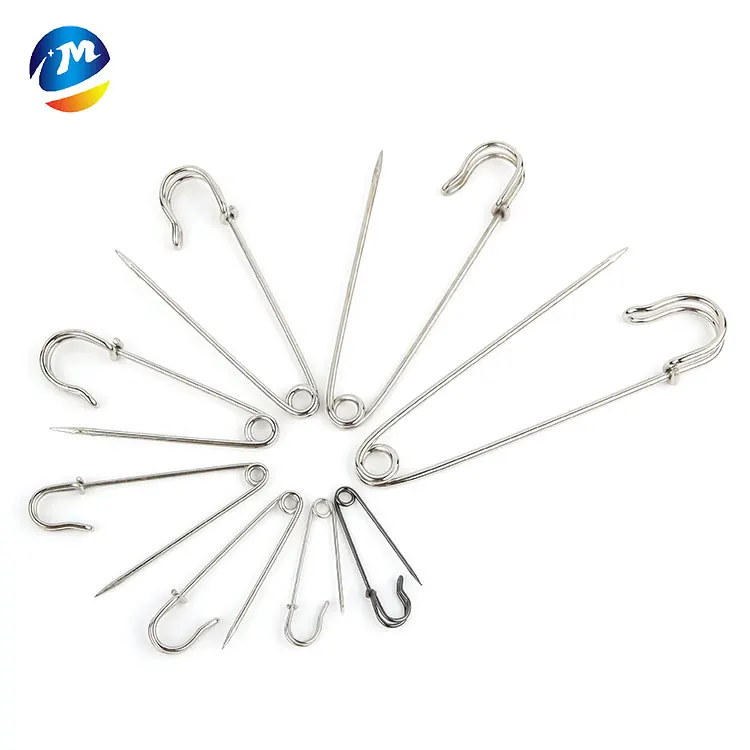 custom different sizes cloth silver metal safety pins stainless sewing safety pin with removable head