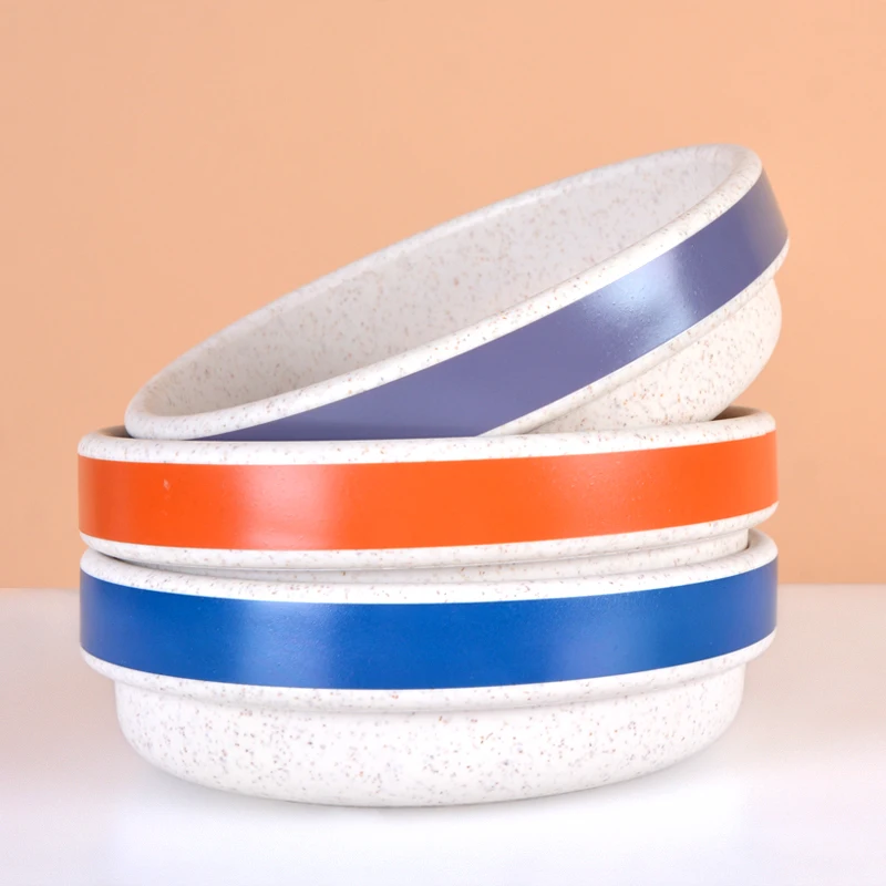 in Stock Universal Light-Weight Dog Bowl Pet Cat Plastic Wheat Straw Material Easy to Carry and Clean