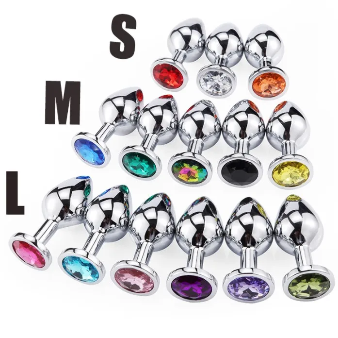 Stainless Steel Diamond Silver Jewelry Vagina Small Size Sex Toys Butt Anal Plug