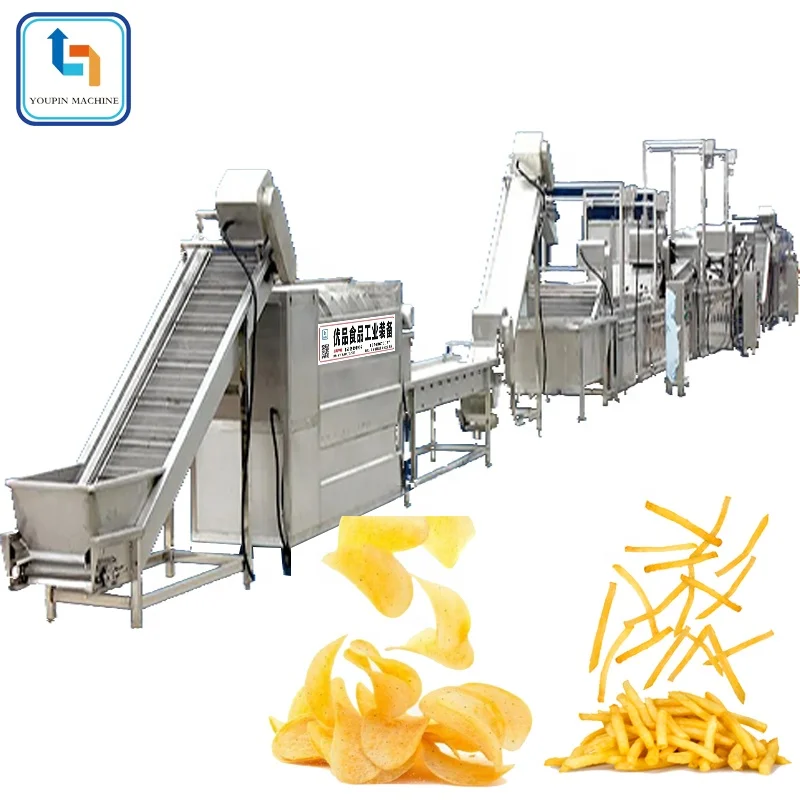 
21 Stainless Steel 304 Fully Automatic Frozen French Fries Making Machine Potato Chips Production Line 