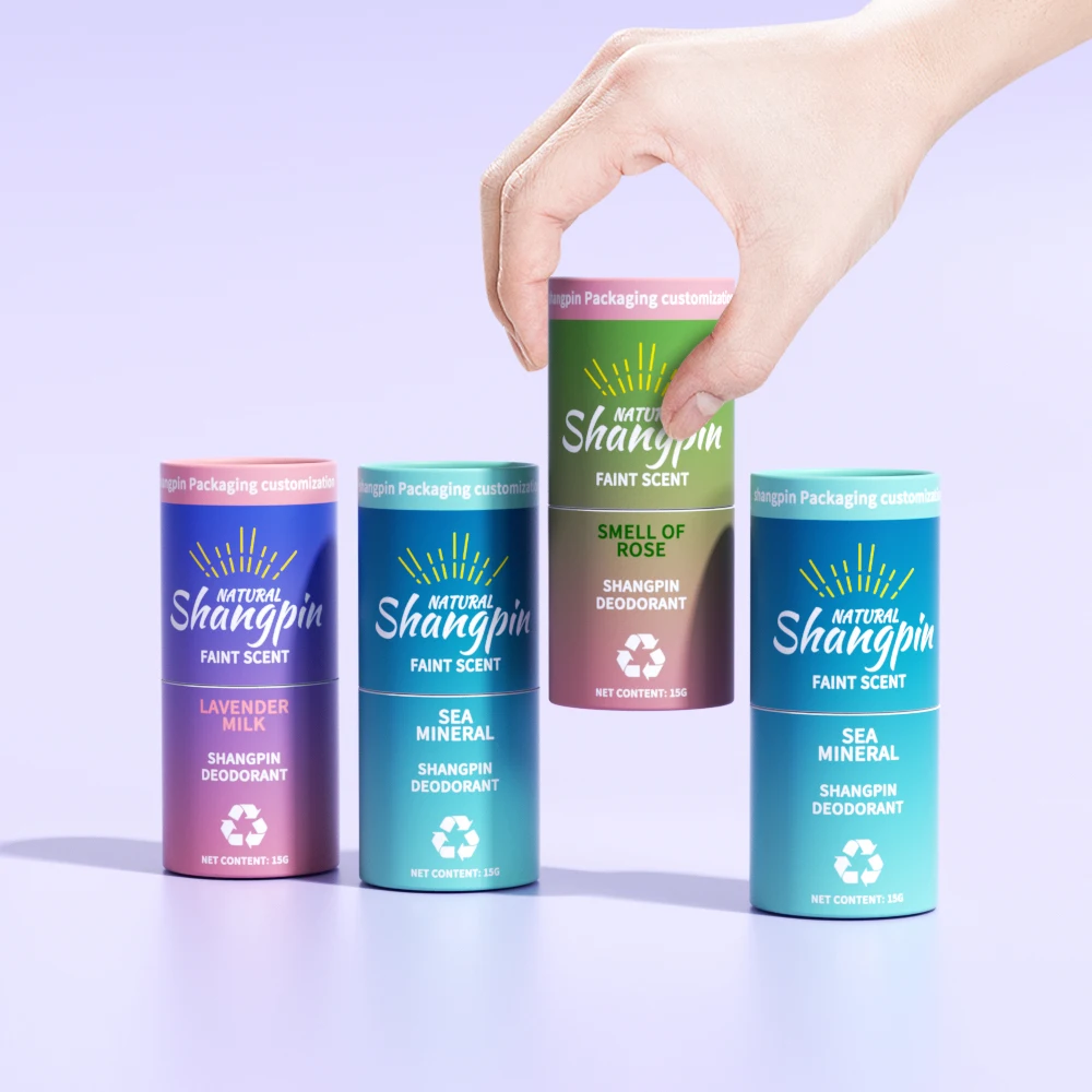 Custom Eco-friendly Deodorant Paper Tubes Push Up Small Lip Balm Deodorant Skincare Packaging Tube