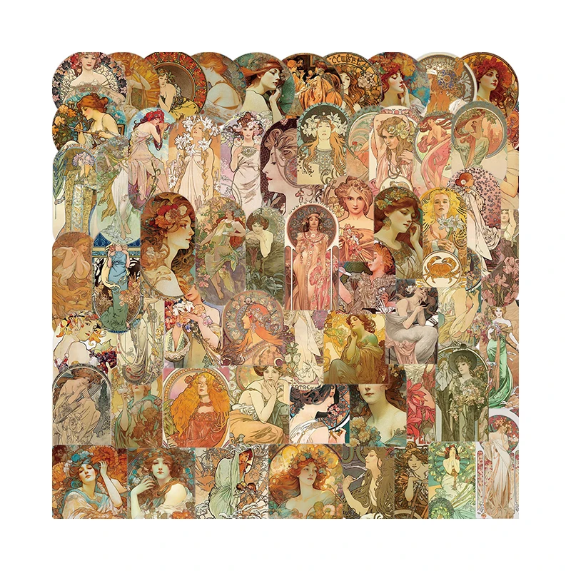 Художественная викторианская Европейская Ретро живопись граффити наклейки виниловая Эстетическая средневековая наклейка художественная этикетка для KraftBook Wish-Bottle