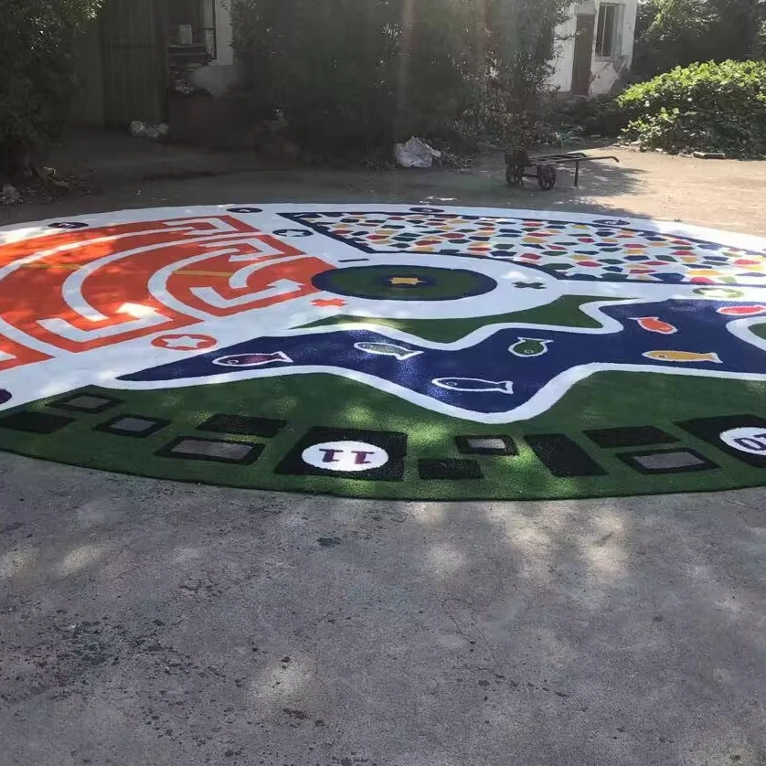 JS Customized Logo Indoor Golf Training Mat Marked Gym Sport Flooring Turf Black Artificial Grass for gym