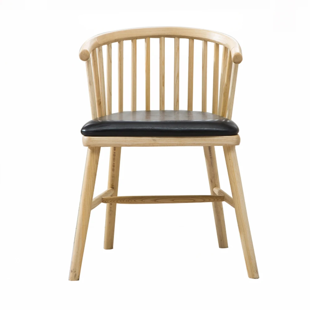 
Nordic dining chair vintage leather chair office conference chair 