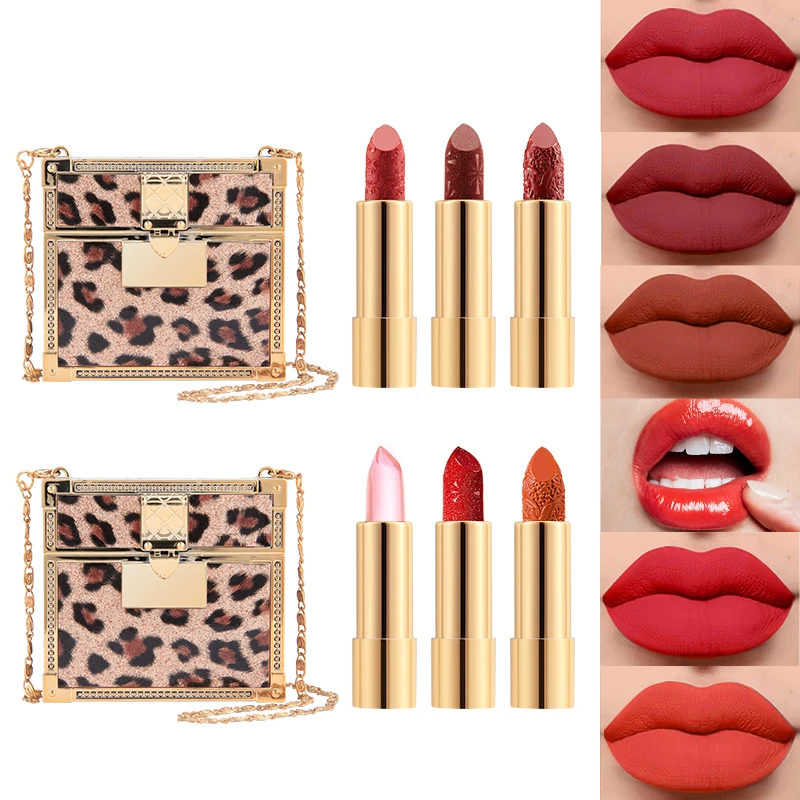 China Hot-sale Magic Silky-touch Matte Lipstick Gift Bag Pack Lipstick Set  girls cosmetics velvet lipstick