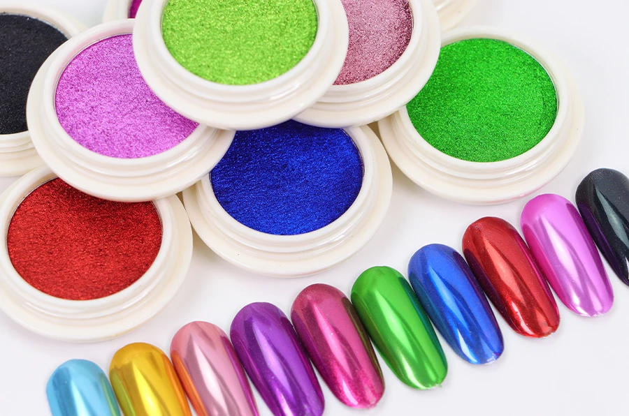 New Design Wholesale Mirror Effect Nail Powder Mermaid Neon Nail Dust Nail Art Pearl Pigment Chrome Magic Mirror Powder