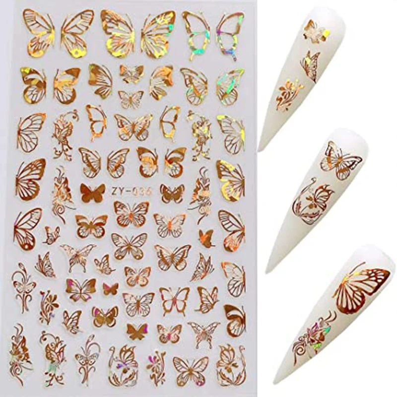 Mobray 3D Nail Stickers valentine nails snow flowers Decoration Decal 3D Transfer Adhesive love Colorful Nail Art Tips Manicure