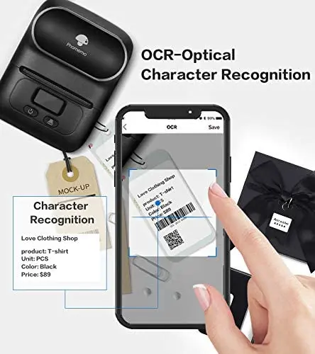 Phomemo M110 Mini Portable Thermal Label Printer Multi-function Self-Adhesive Sticker Label Maker Machine for Office Clothes Tag