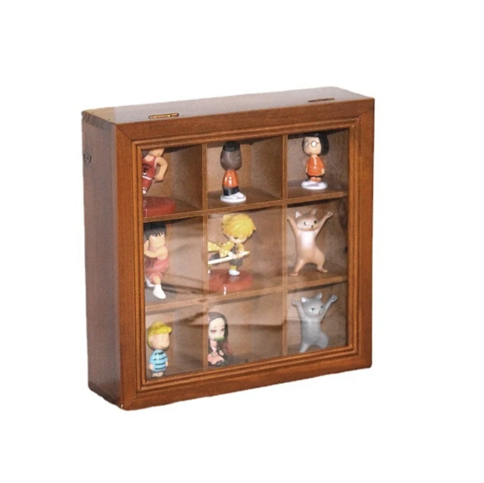 Custom Wooden Display Box with Glass Top Hinged Lid