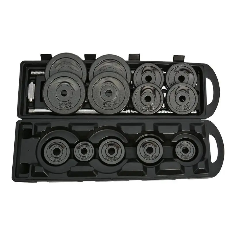 Factory cheap high quality 50kg adjustable dumbbell set barbell set equipment free weight fitness 50kg dumbbell set with case