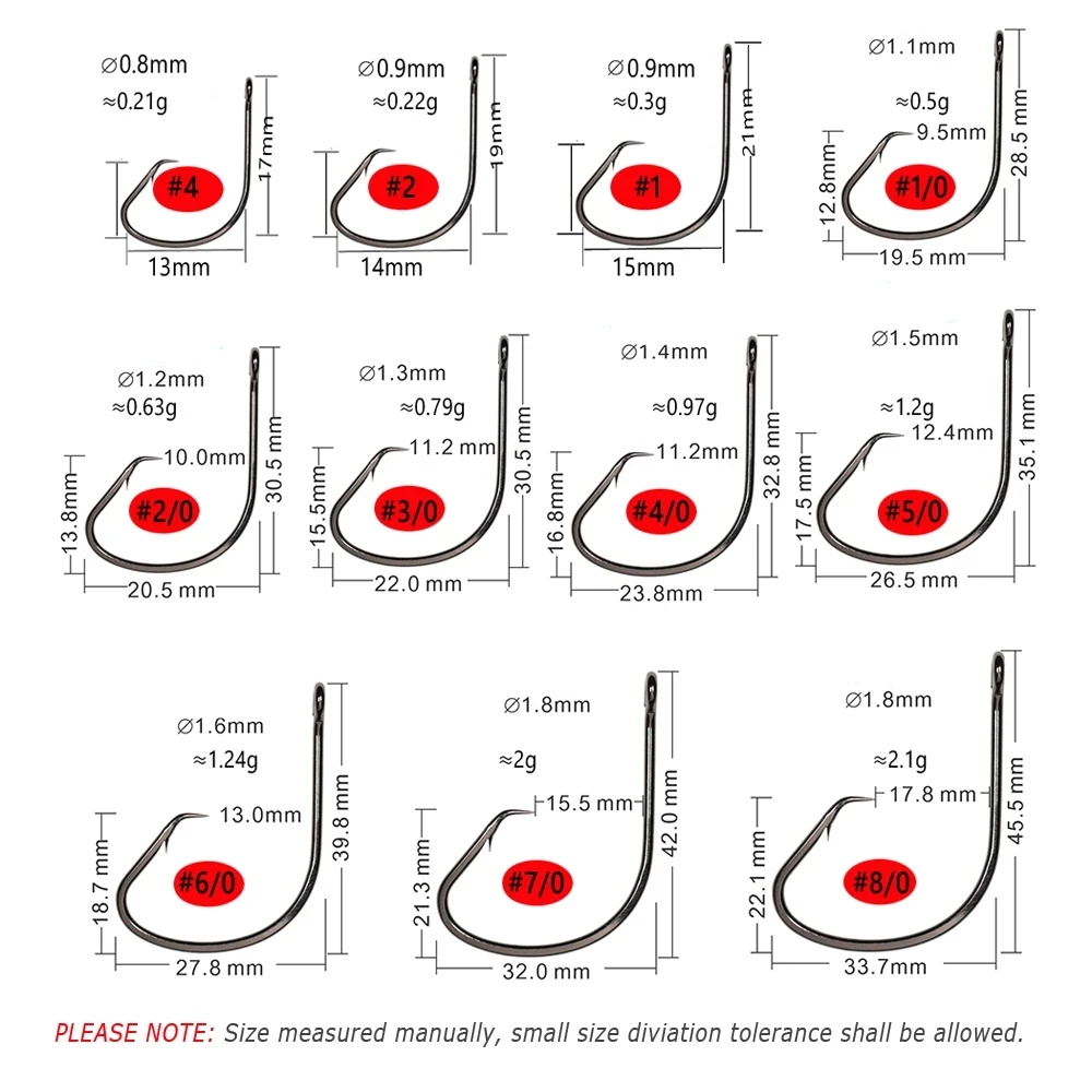 Fishing Hook 7381 Black Red Color Fishhooks Saltwater Sport Circle Fish Hooks Wholesale Price Fishing Tackle