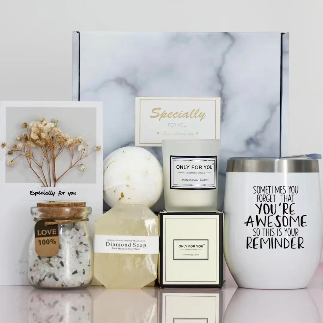 Thank You Gift Luxury Spa Skin Care Mothers Day Birthday Get Well Soon Gift Mug Perfume Scented Candle Gift Set for Women