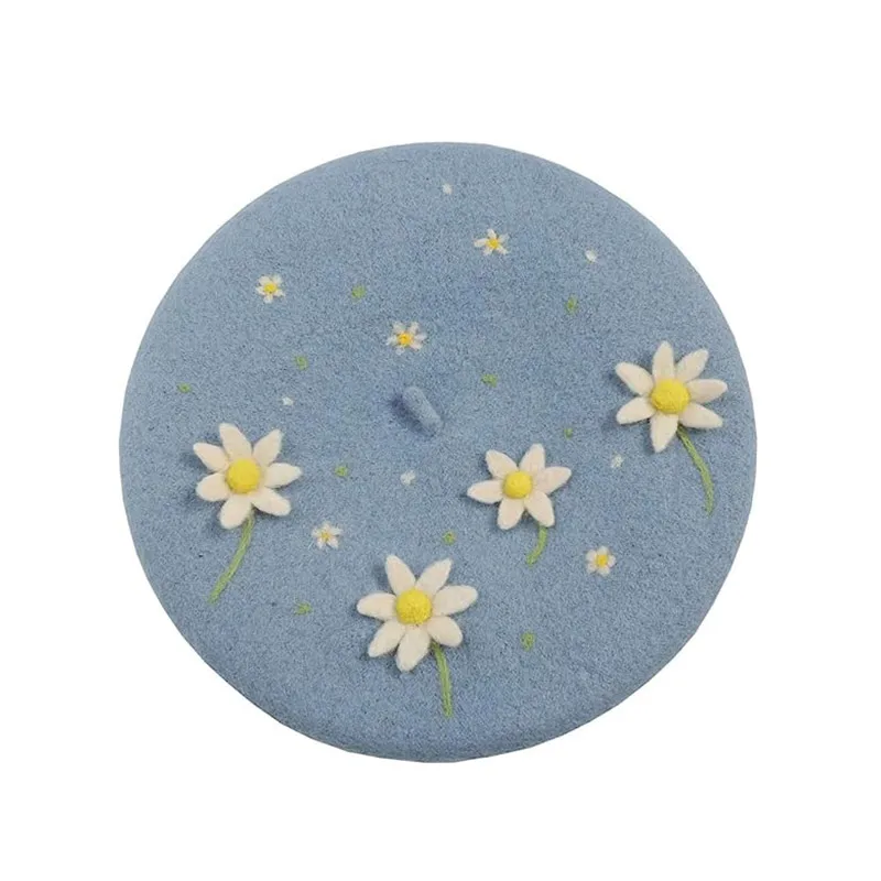 Girls Beret Hat Women French Artist Warm Wool Winter Beanie Berets Vintage Plain Beret Hats Solid Color Elegant Lady Winter Caps