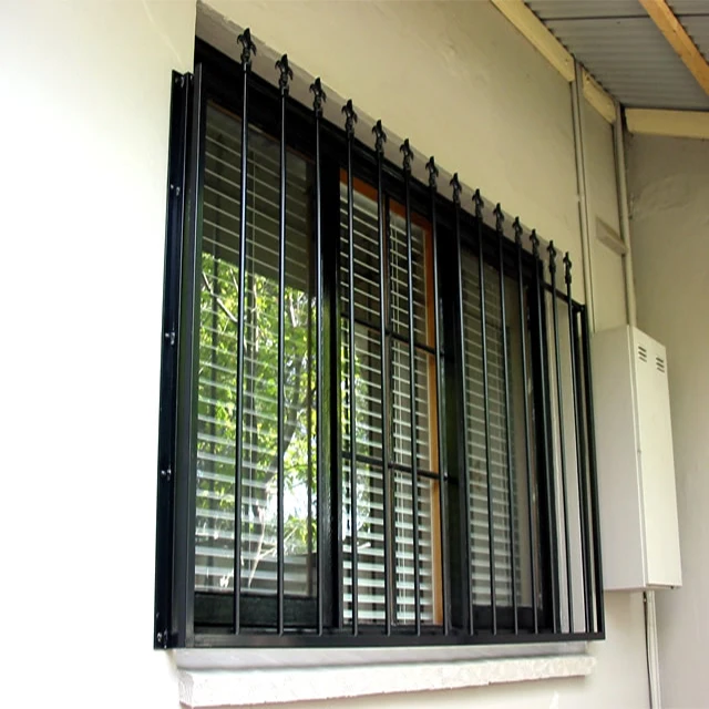Modern security metal window grill wrought iron window grill for house