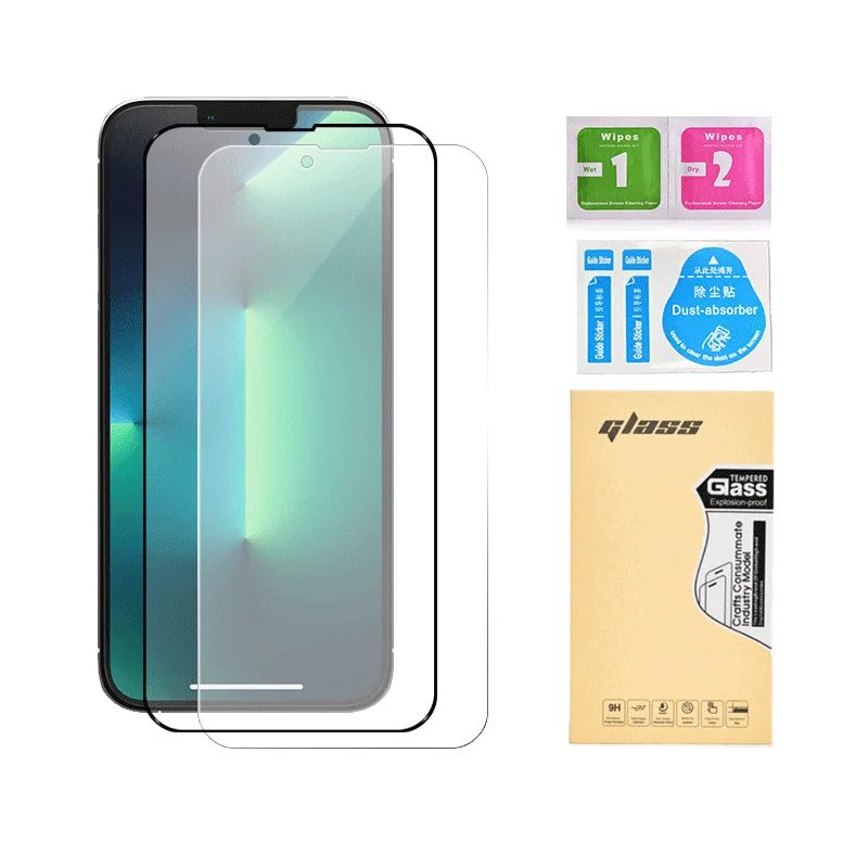 2 Pack 2.5D Matte Frosted Anti Glare 9H Premium Tempered Glass for iPhone 13 Pro Max Mobile Phone Screen Protector