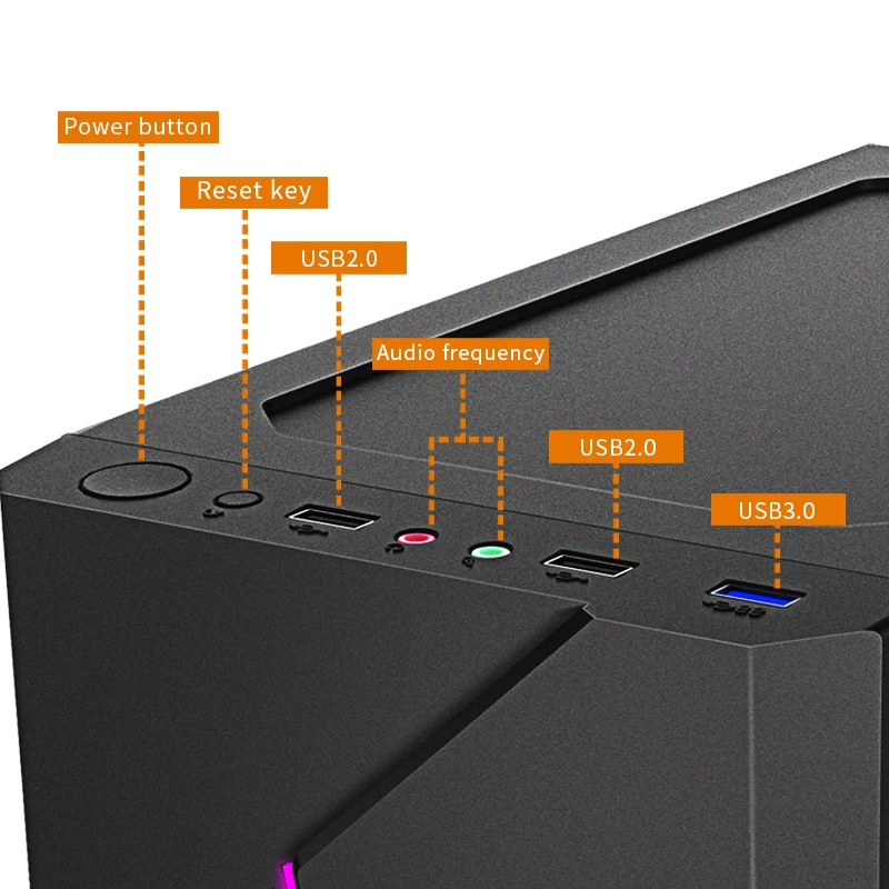 SNOWMAN 021/022 Gaming Computer PC Case Tempered Glass Front Airflow Mesh 250mm GPU/VGA 145mm CPU Cooler PC Case