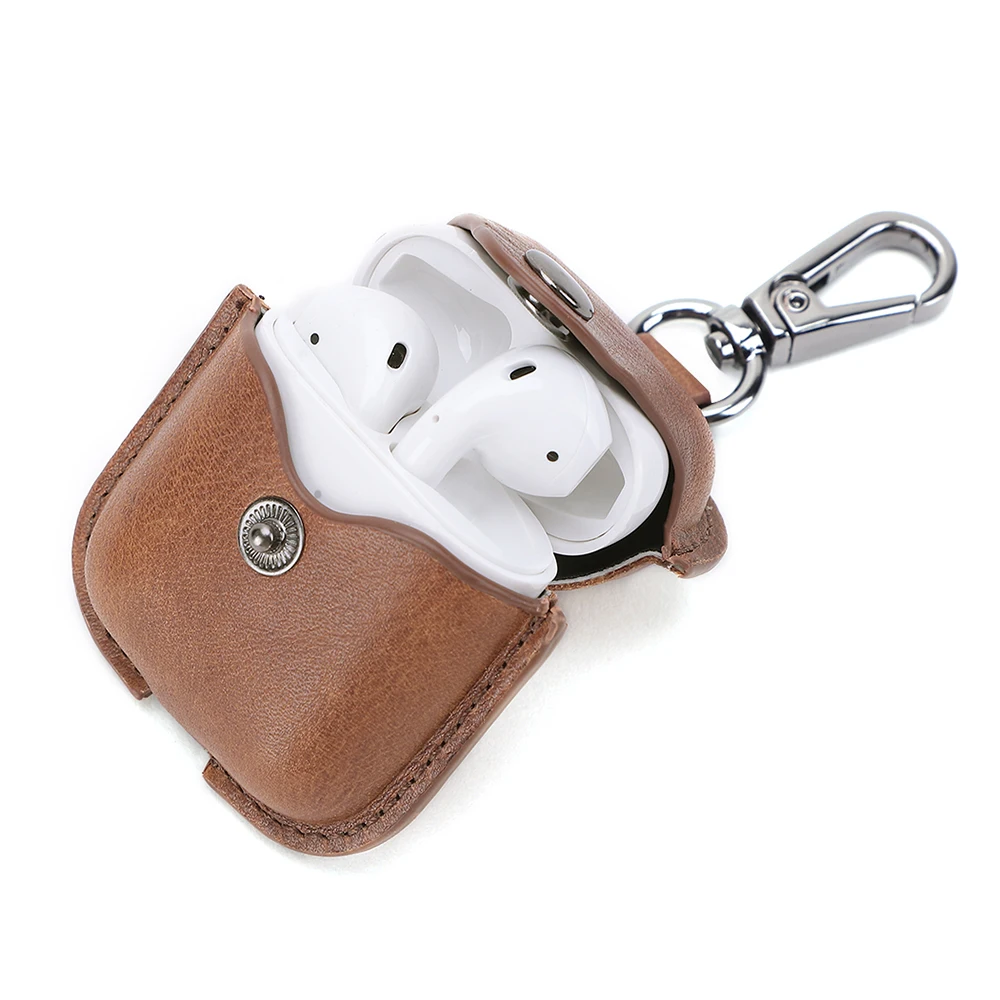 Genuine Leather Portable Earphone Protective Case Cover Wireless Earphone Headphone Carrying Pouch Case For Apple Airpods Pro